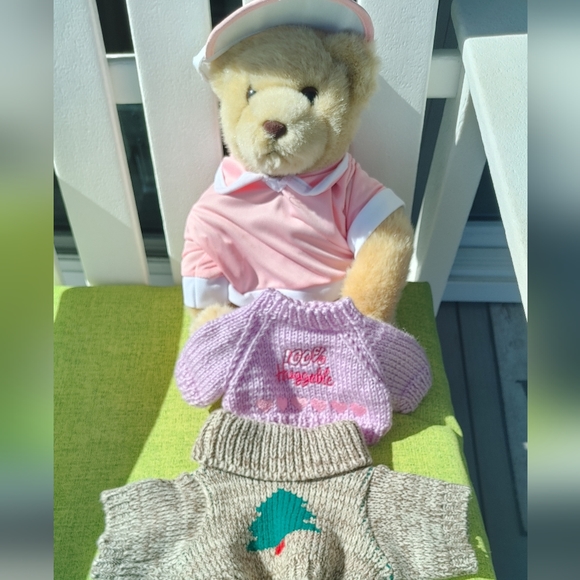 Hallmark Other - Hallmark Cards Stuffed Plush Teddy Bear with 3 Outfits